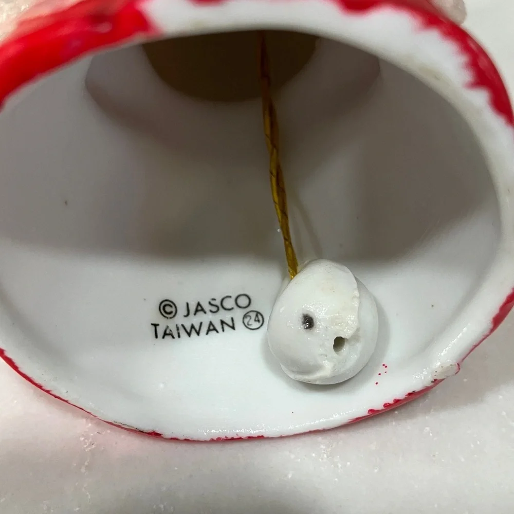 Vintage Lil Chimers Hand Painted Porcelain Bisque Bell Christmas Ornaments